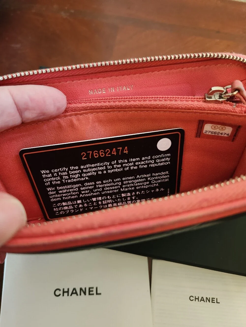 Chanel Matelasse Navy Pink Zip Medium Wallet